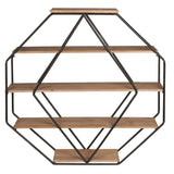 Beco 5 Piece Hexagon Decorative Wall Shelf