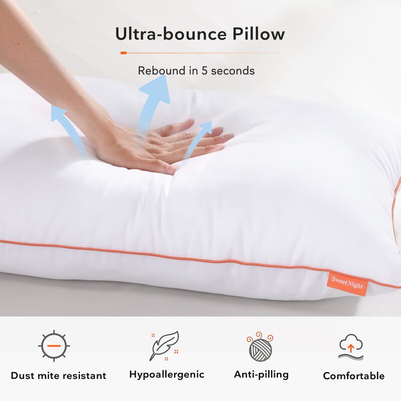 Denblic Comfortable Down Medium Adjustable Support Pillow (Pack of 2)