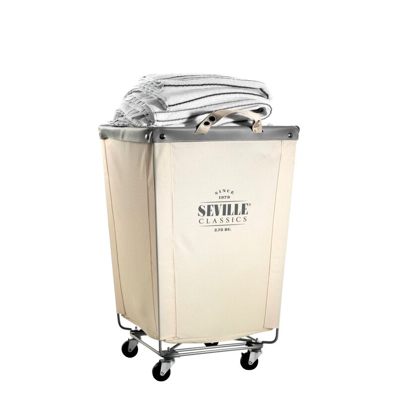 Puloupe Metal Natural White/Gray Laundry Hamper