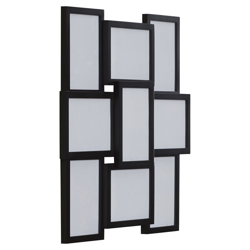 Sane 9-Opening Matte Black Collage Wall Picture Frame