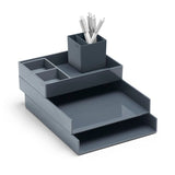 Thurdsor Plastic Dark Gray Desk Organizer