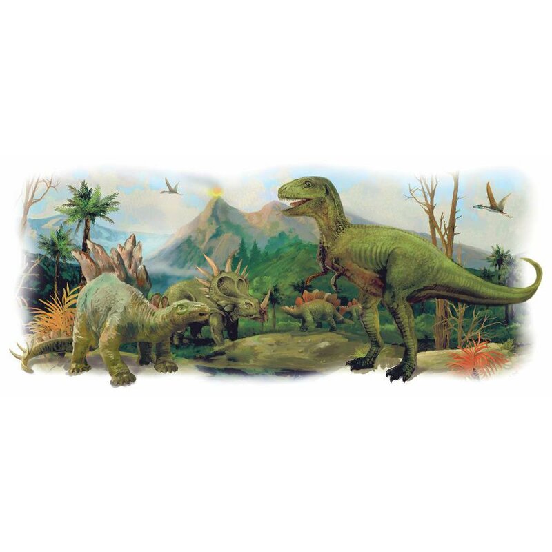 Andrea Dinosaurs Giant Scene Peel and Stick Wall Decals