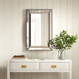 Ticdor Eclectic Beveled Silver Rectangle Accent Wall Mirror