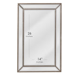 Ticdor Eclectic Beveled Silver Rectangle Accent Wall Mirror