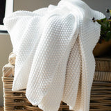 Mordenla 100% Cotton Handmade Knitted Throw