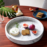 Favia Round Marble White Coffee Table Tray