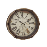 Recanru Round Metal/Iron Vintage Indoor/Outdoor 17" Wall Clock