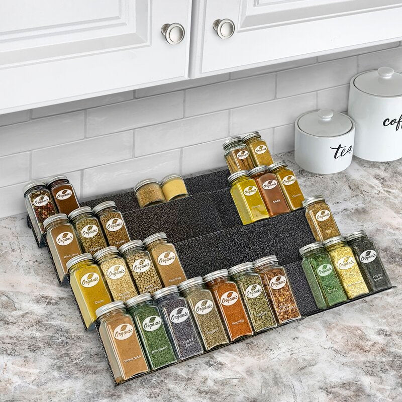 Cross Expandable 4 Tier Heavy Gauge Drawer Organizer 64 Jar Spice Rack