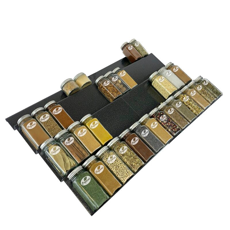 Cross Expandable 4 Tier Heavy Gauge Drawer Organizer 64 Jar Spice Rack
