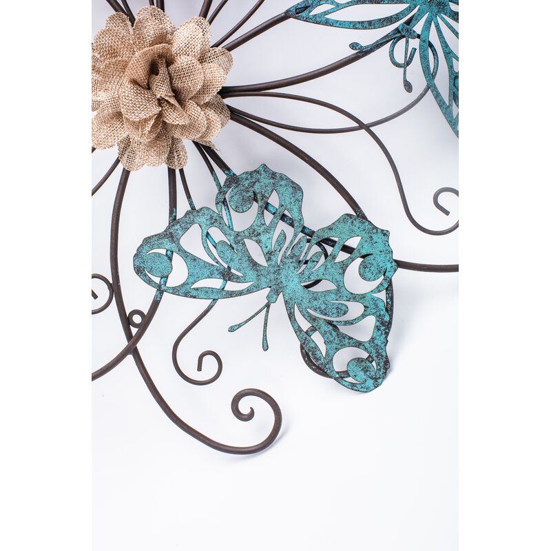 Piaway Flower and Butterfly Metal Wall Decor