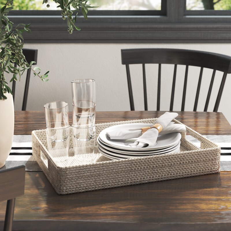 Newcos Rectangle Rattan/Wicker Handmade Serving Tray