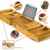 Coland Freestanding Adjustable Wood Bath Caddy