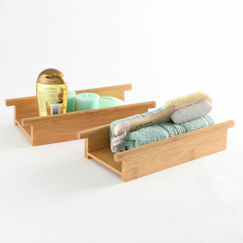 Coland Freestanding Adjustable Wood Bath Caddy