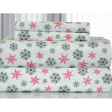 Rithe Snowflakes 100% Cotton Flannel Sheet Set