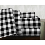 Igreen Plaid 100% Cotton Flannel Sheet Set