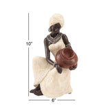 Gamslo African Black/White Woman Figurine