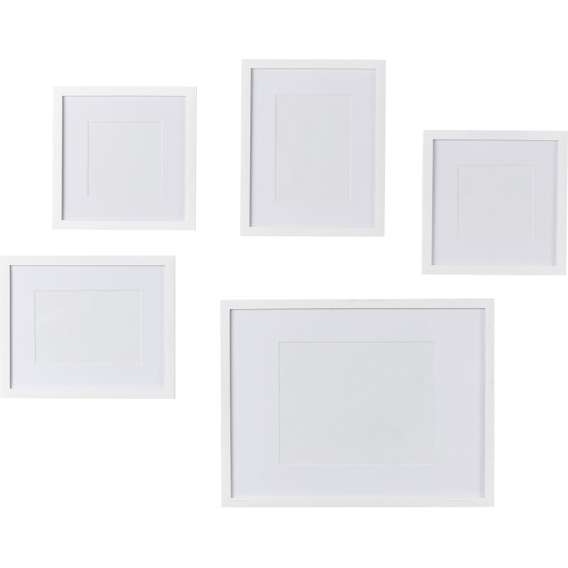 Pari 5 Piece Wood/Glass Matte Picture Frame Gallery Wall Set (Set of 5)