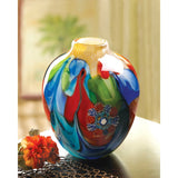 Kildives Blue/Red Handmade Novelty Glass Table Vase