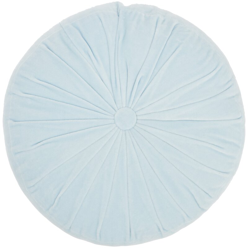 Ottomy Round 100% Cotton Velvet Removable Pillow Cover & Insert
