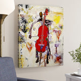 Guimaar Wrapped Man With Cello Vertical Canvas Painting