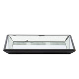 Slandblic Square Glass/Metal Black Coffee Table Tray