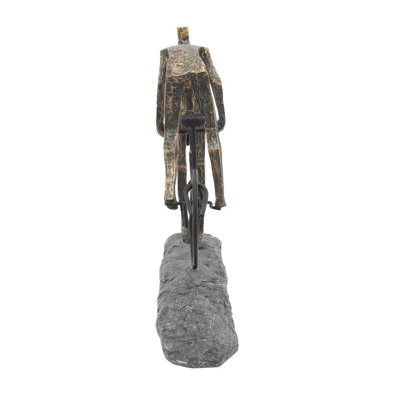 Dorulom Man on Bicycle Kissing Woman Polyresine Figurine