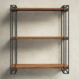Rutzer 3 Piece Pine Rectangle Wood/Metal Floating Shelf