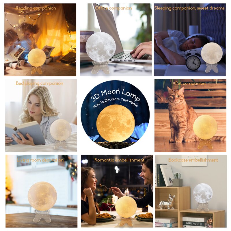 Hunbamp LED Moon Night Light For Kids Gift
