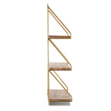 Niado 3 Piece Mago Wood Gold Tierred Shelf