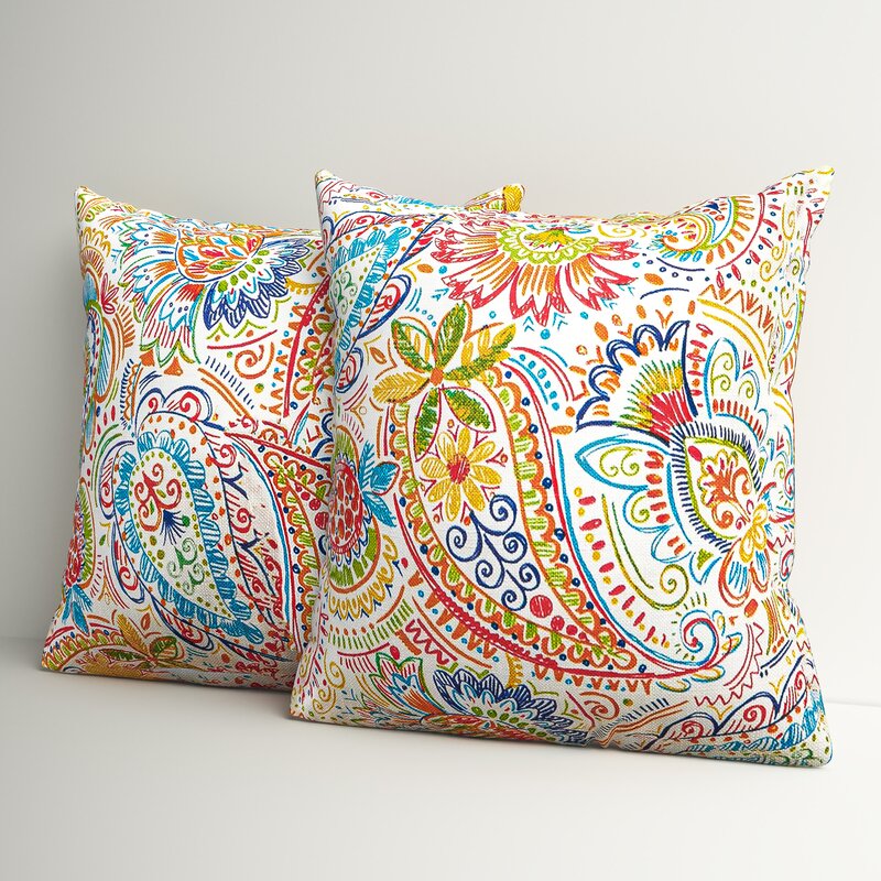 Inane Outdoor Square Reversible Polyester Throw Pillow Cover & Insert (Set of 2)