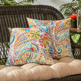 Inane Outdoor Square Reversible Polyester Throw Pillow Cover & Insert (Set of 2)