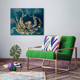 Deshalja Wrapped Octopus in Ocean Rectangle Nautical Canvas Print