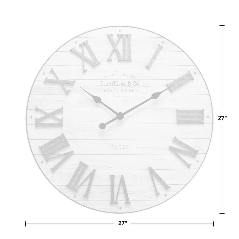Uslands Oversized Round White 27" Wall Clock