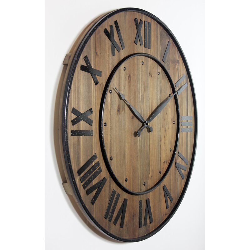 Koreu Oversized Wood Round 23" Wall Clock