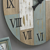 Thenia Oversized Round Wood 27" Vintage Wall Clock