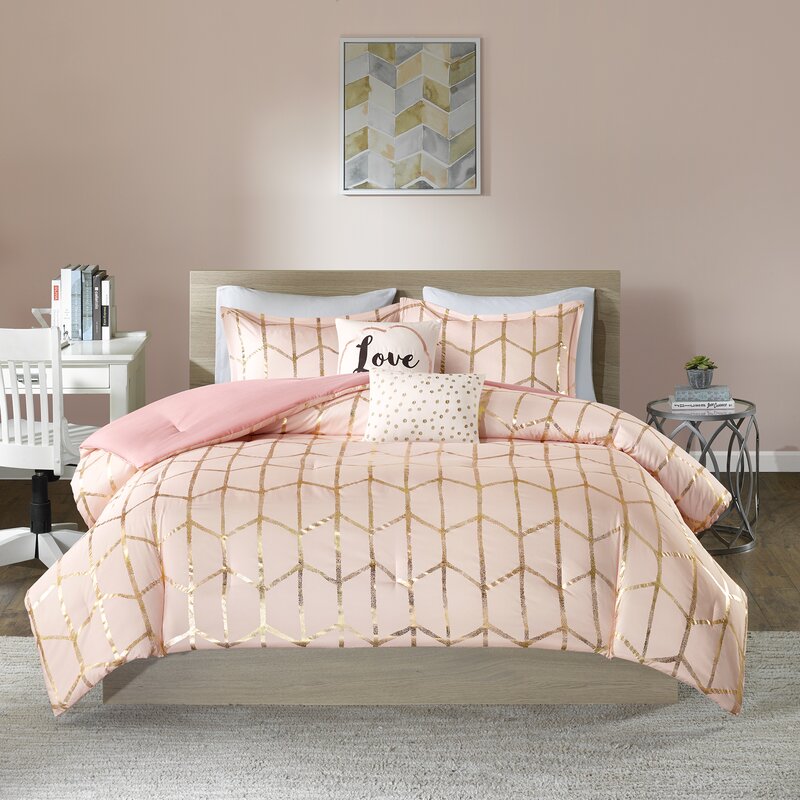 Fibya Standard Geometric Printed Comforter Set