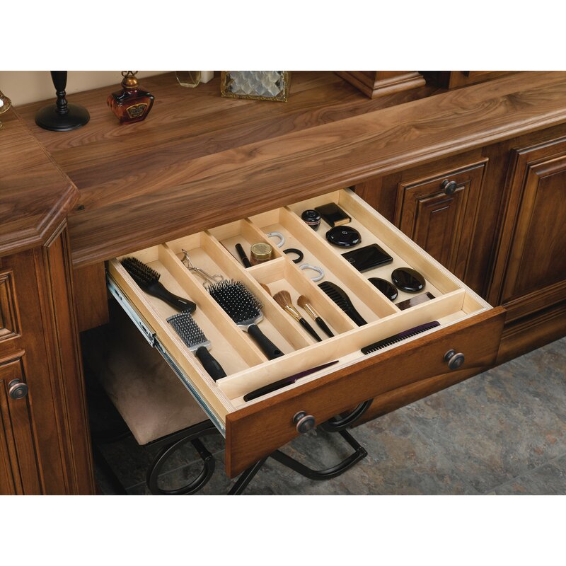 Lara 24-Inch Shallow Wood Kitchen Drawer Utility Tray Insert