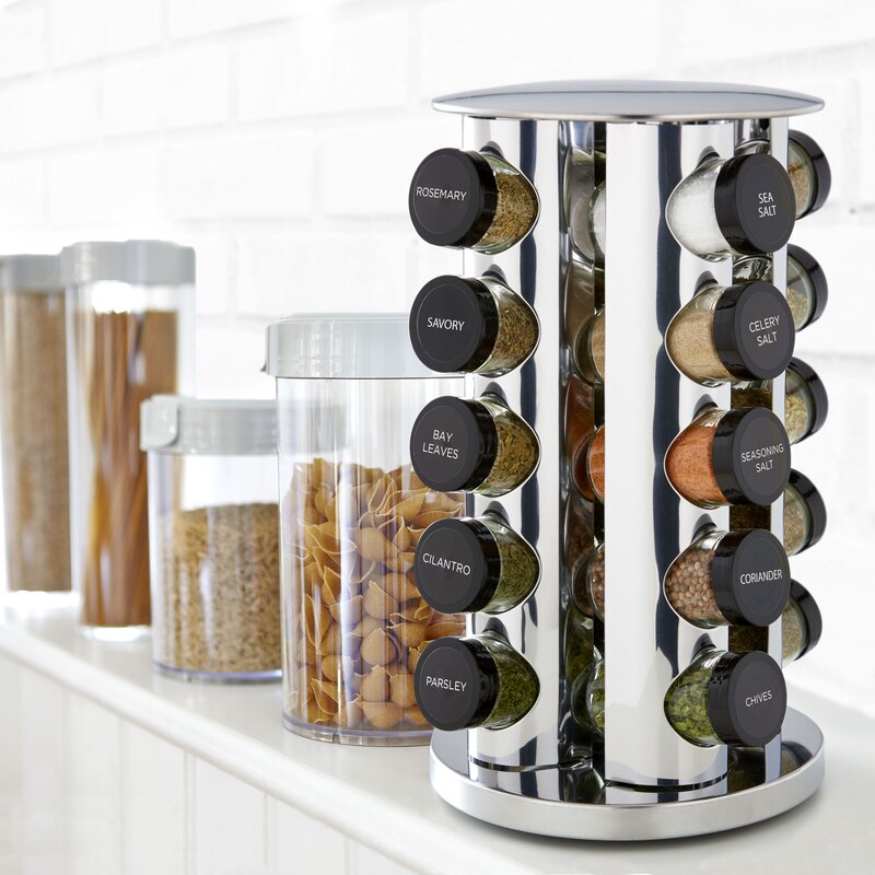 Oxford 20 Pcs Revolving Spice Jar & Rack Set