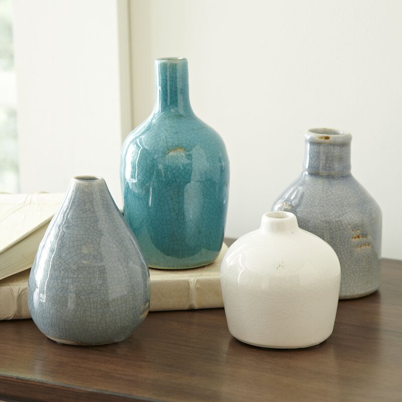 Nania Bud Aqua Indoor Ceramic Table Vase