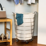 Zambon Chrome Rolling Laundry Hamper