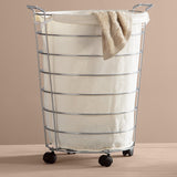 Zambon Chrome Rolling Laundry Hamper