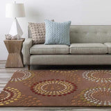 Round Patterned Wool Carpet