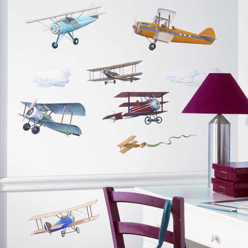 Luwent 22 Piece Vintage Planes Wall Decal