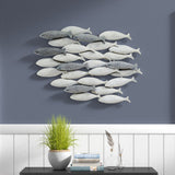 Halikarnas White Metal School of Fish Wall Decor