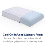 Moca Sleep Ventilated Gel Memory Foam Plush Gusseted Support Pillow