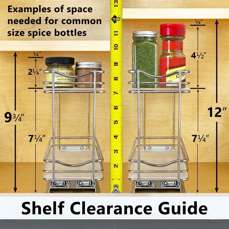 Mamauder Slide Out Double Upper Cabinet Organizer 20 Jar Spice Rack