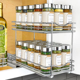 Bzuzzer Slide Out Double Upper Cabinet Organizer 30 Jar Spice Rack