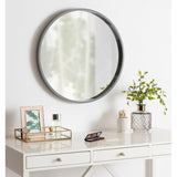 Norma Modern & Contemporary Round Wood Frame Accent Mirror