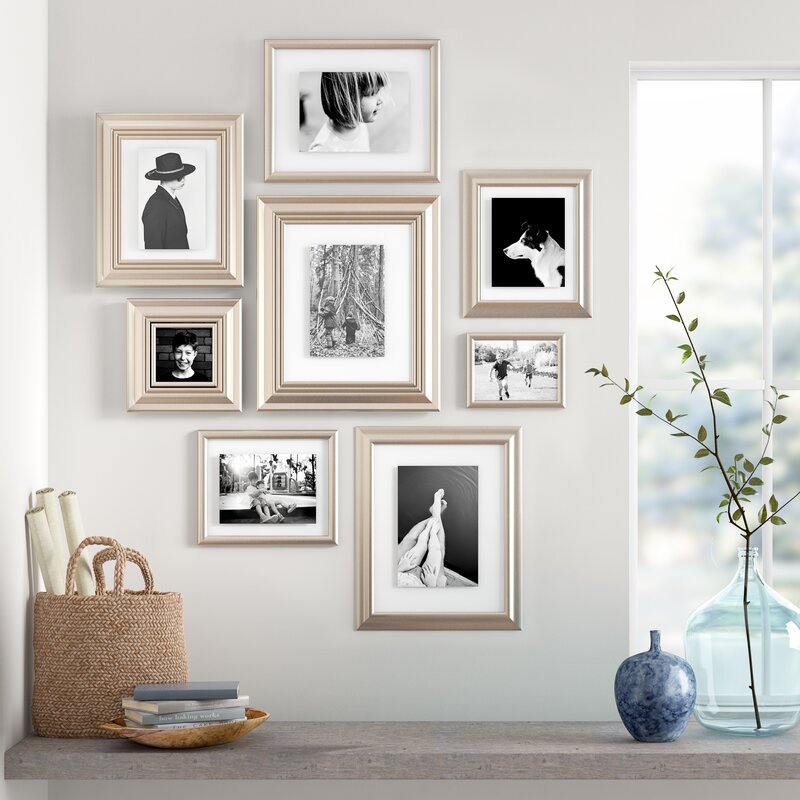 Mahong 8 Piece Beveled Decorative Plastic Picture Frame Set