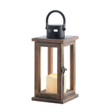 Banew Brown Wood Rustic Tabletop Lantern Candle Holder